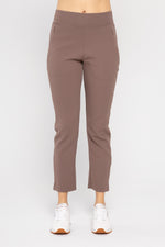 Jacquard Ribbed Pant in Deep Taupe