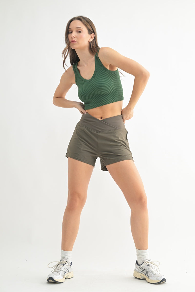 Crossover Waist Running Short