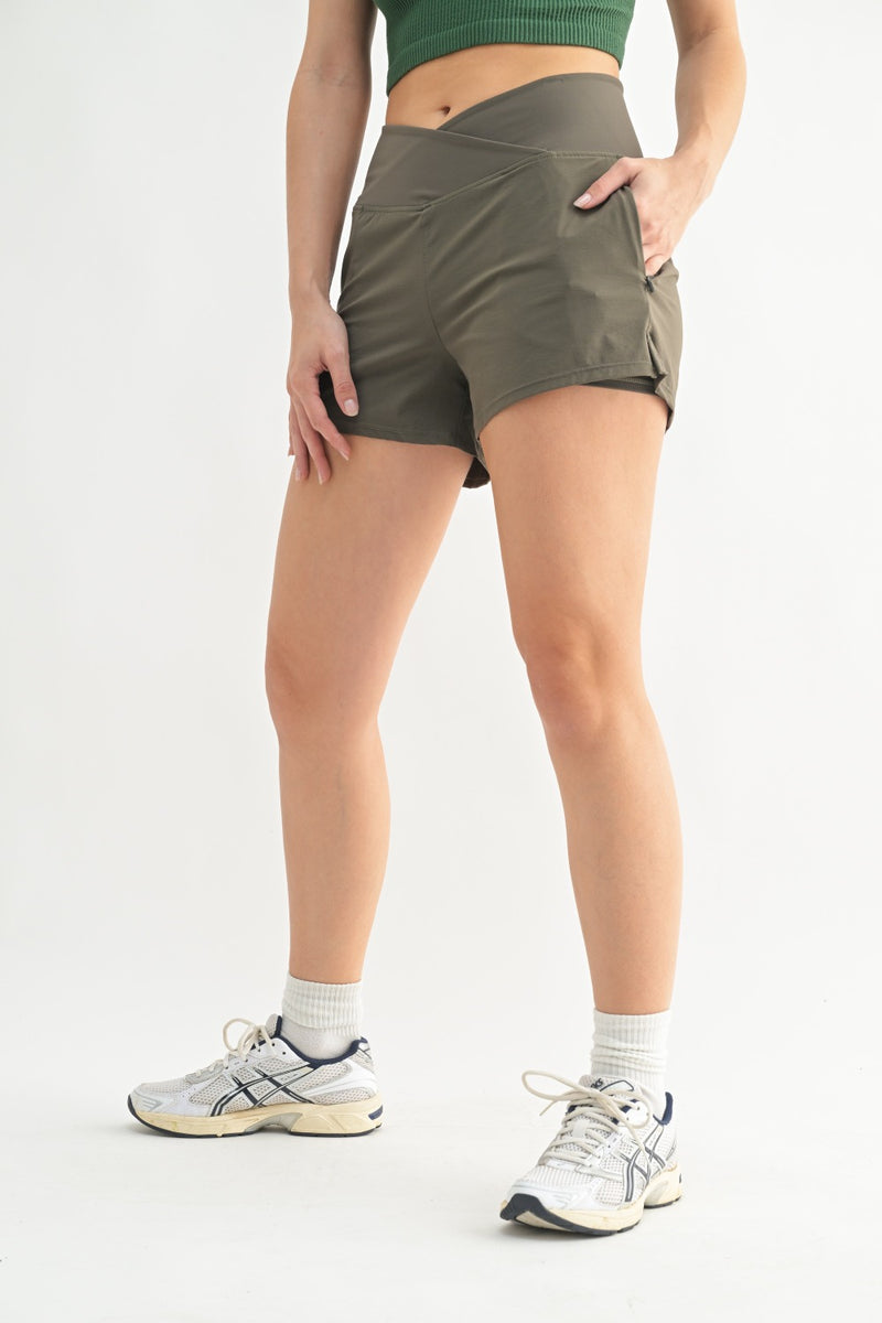 Crossover Waist Running Short