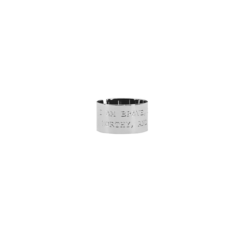 Brave Strong Worthy Adjustable Ring
