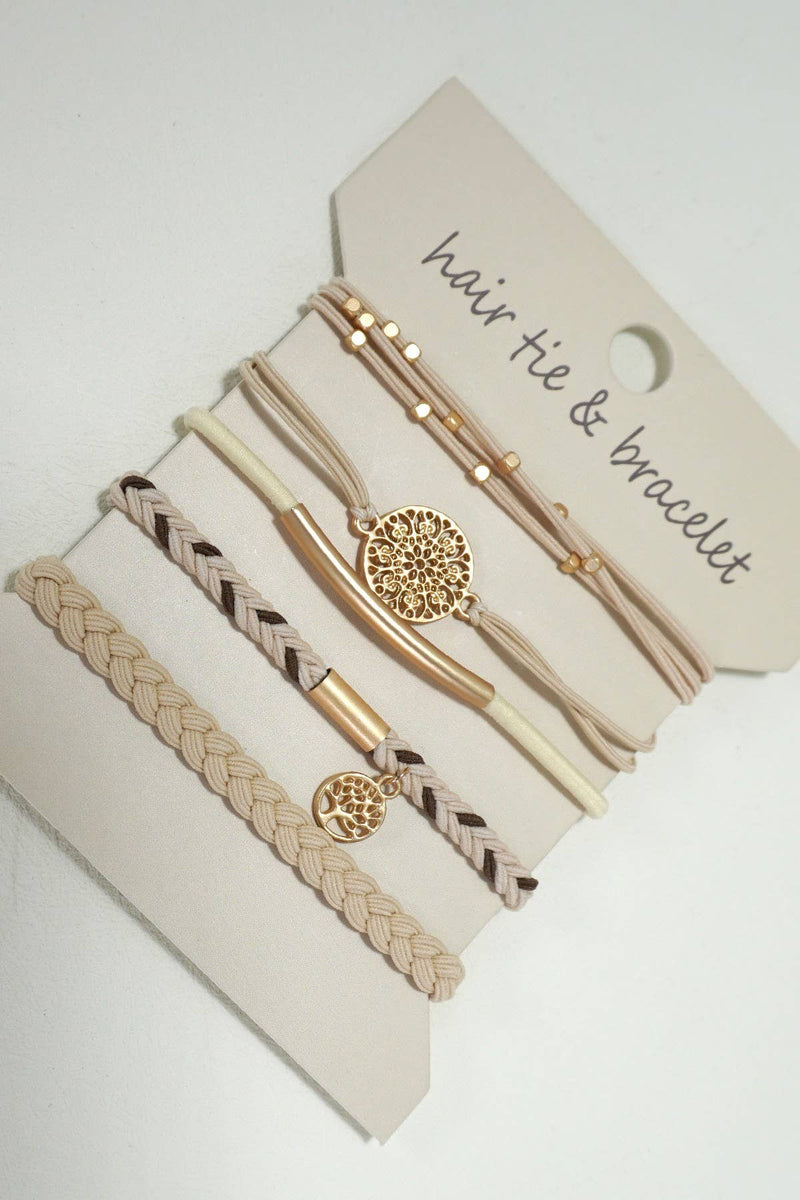 BOHO KNOT BRACELET HAIR TIES |  Black