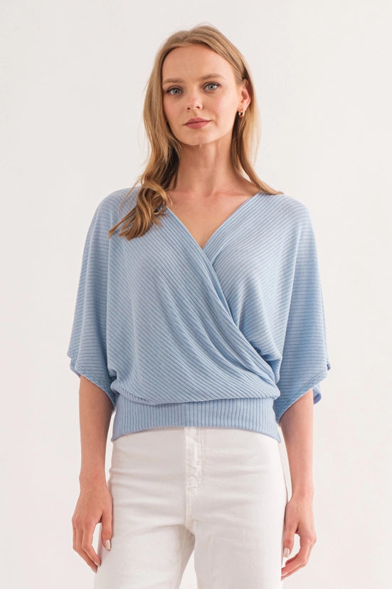 Ribbed Wrap Top