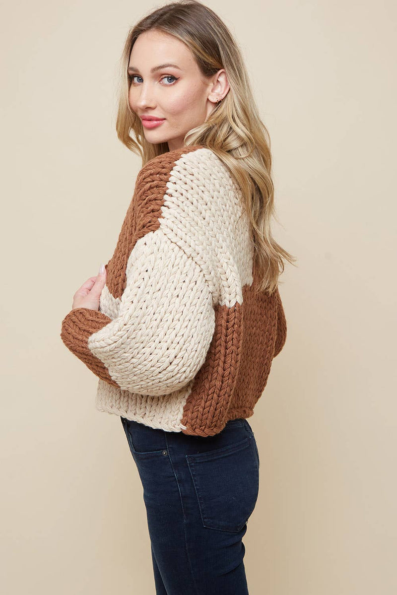 Colorblock Sweater Cardigan