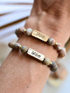MOM Stone Bead Stretch Bracelet