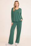 Wave Rib Wide Leg Pant