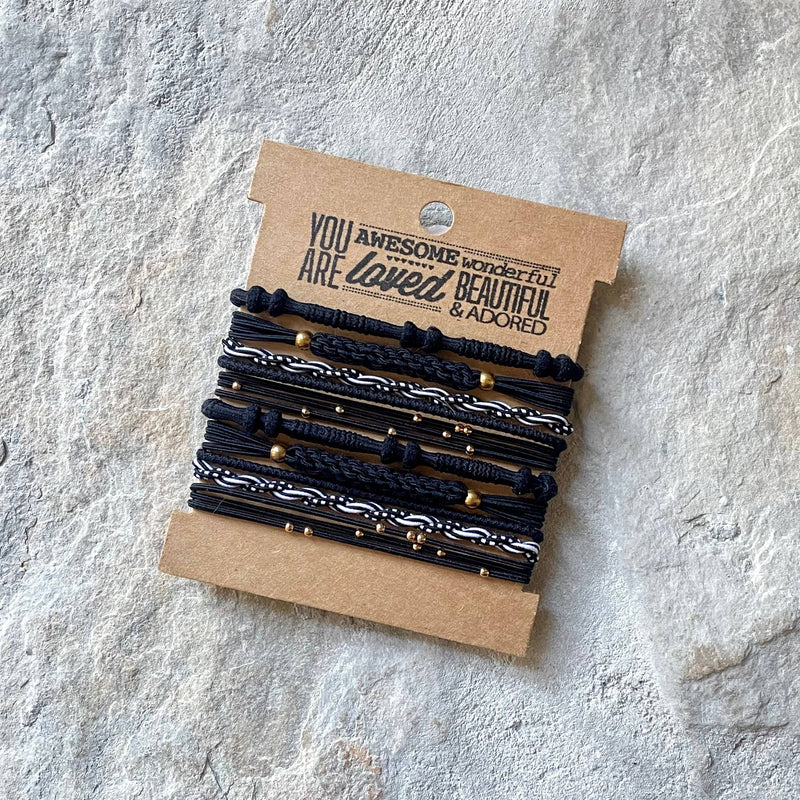 Boho Hair Ties | Black