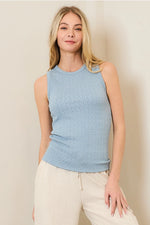 Textured Round Neck Tank