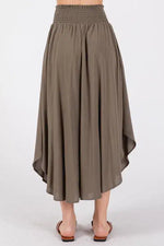 Smocked Midi Skirt- Green