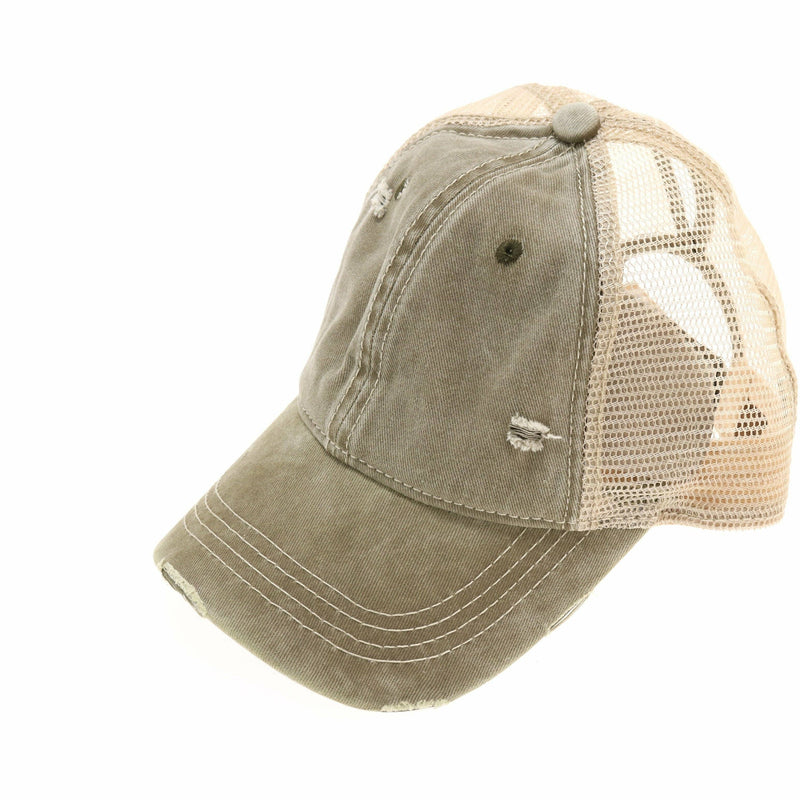 Washed Mesh High Pony Cap