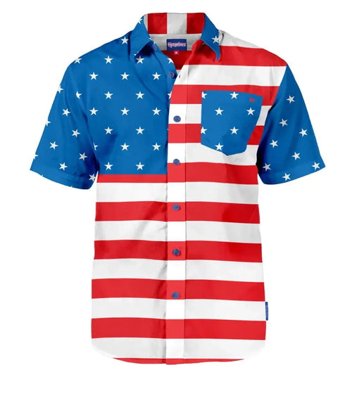 American Flag Button Down Shirt