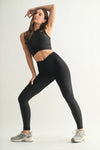 Leather Look Crossover Leggings