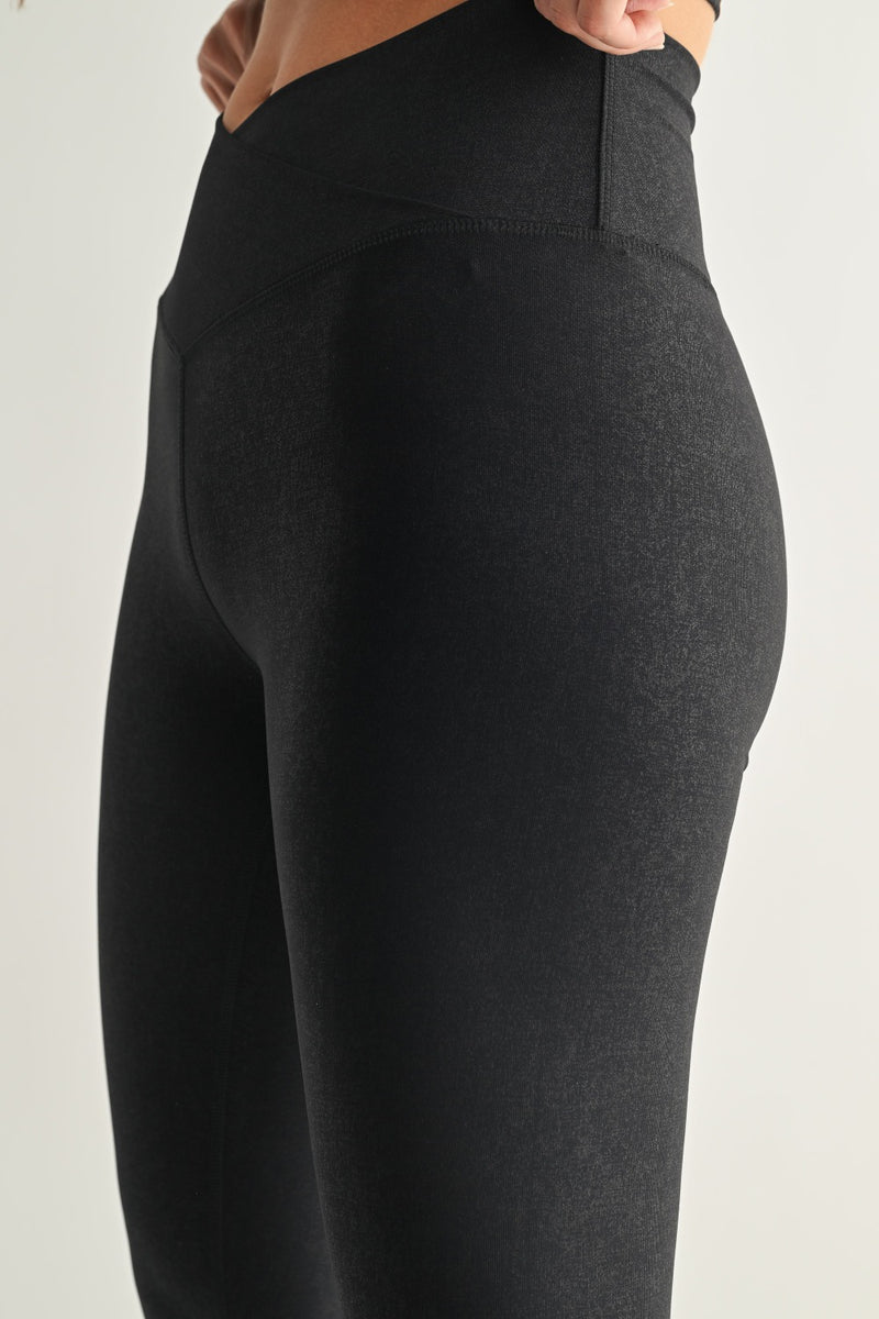 Leather Look Crossover Leggings