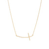 Brushed Side Cross Necklace