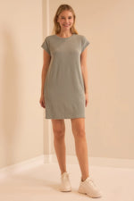 Wave Rib Drop Shoulder Dress