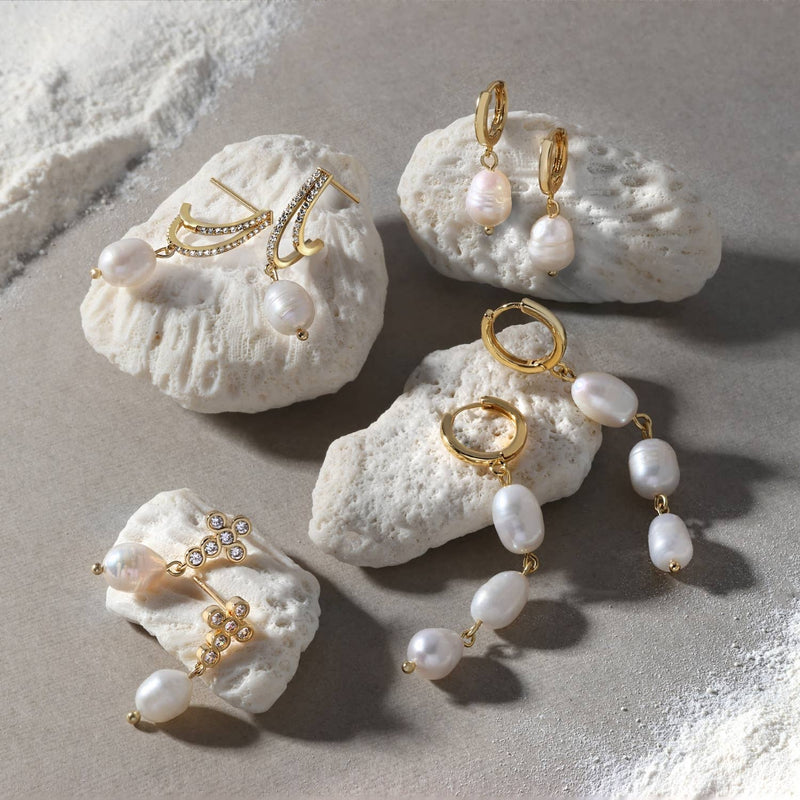 Pearl Huggies Earrings
