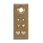 Heart Velvet Stud Gift Set: Gold