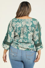 Curvy Green Lace Top
