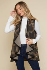 Plaid Vest Cardi -Black Plaid