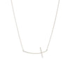 Brushed Side Cross Necklace