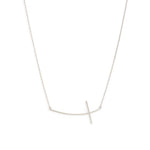 Brushed Side Cross Necklace