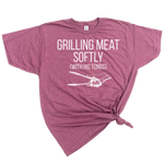 GRILLING MEAT SOFTLY WITH HIS TONGS T-SHIRT