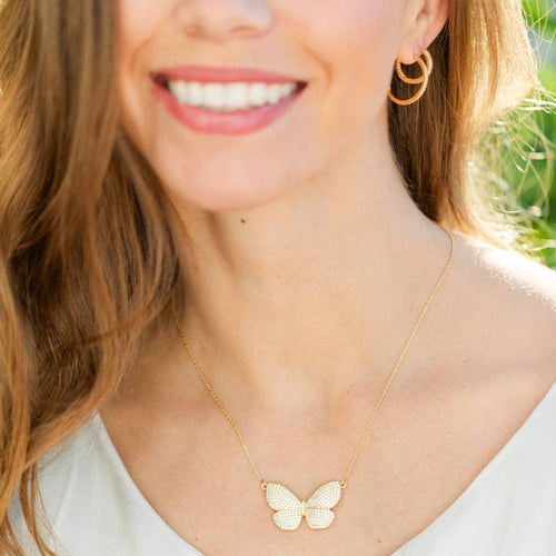 Large Butterfly Pendant Necklace