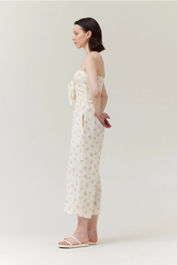 Tie Front Gauze Jumpsuit