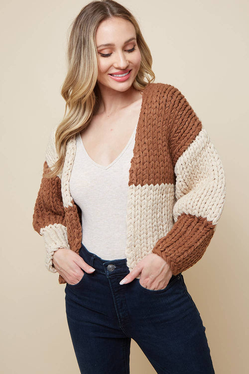Colorblock Sweater Cardigan