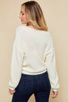 Chunky V-Neck Ivory Sweater