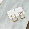 DIAMOND SQUARE HOOP EARRINGS *WATERPROOF*