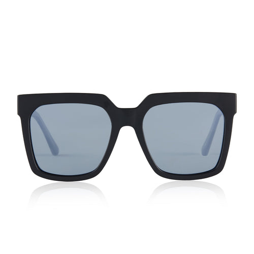 Topanga Matte Black Silver Mirror Sunglasses