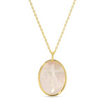 Cross Etched Shell Pendant Necklace