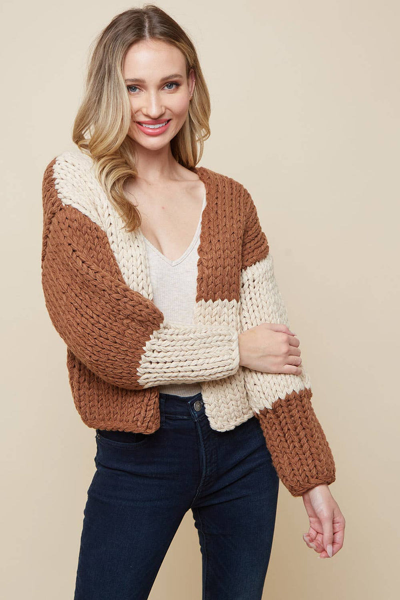 Colorblock Sweater Cardigan