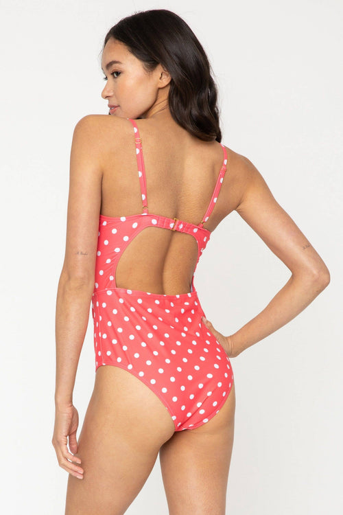 Coral Dot Swimsuit