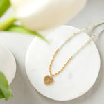 Delicate Stones w/ Cross Necklace