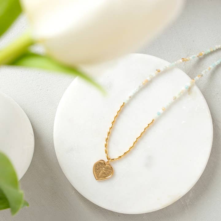 Delicate Stones w/ Cross Necklace