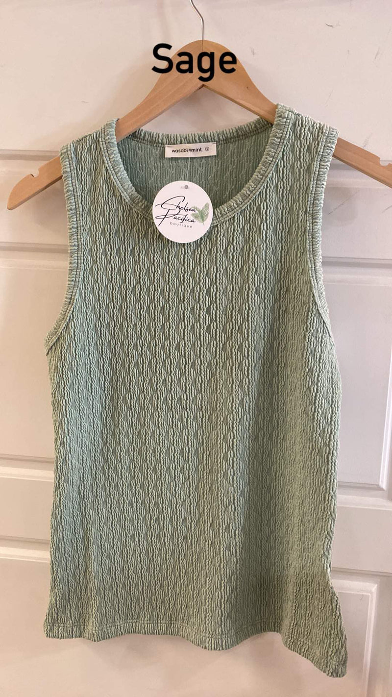 Textured Round Neck Tank