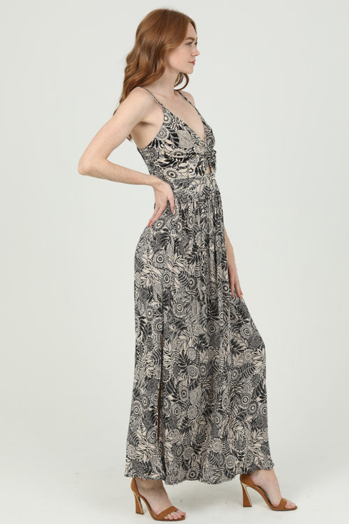 Twist Front Keyhole Maxi Dress