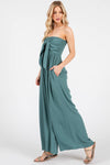 Front Tie Tank Top Wide Leg Jumpsuit