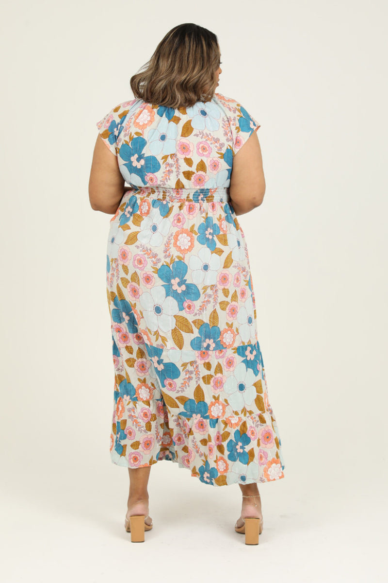 Curvy Fog Flowy Dress