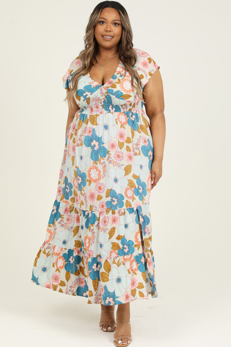 Curvy Fog Flowy Dress
