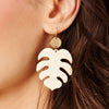 Leaf Wood Dangling Earrings