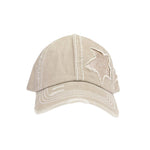 Distressed High Pony Cap with Glitter Star