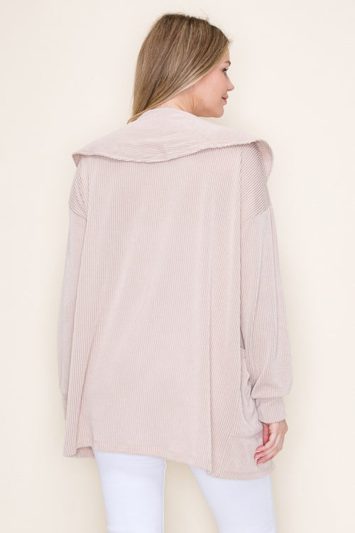 Ribbed Cardigan with Pockets