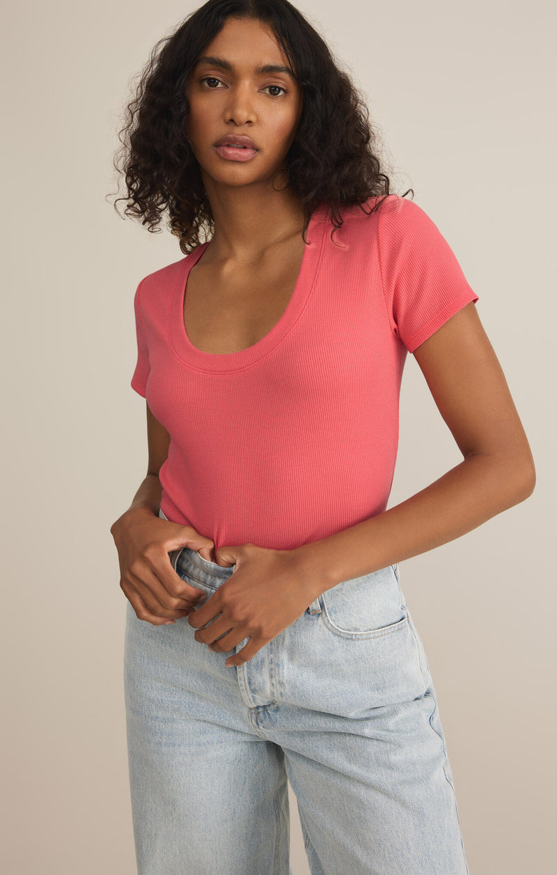 Z Supply Sirena Tee - Sunset Pink