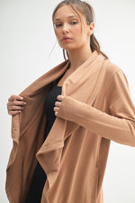 Cozy Traveling Cardigan - Mocha Mousse