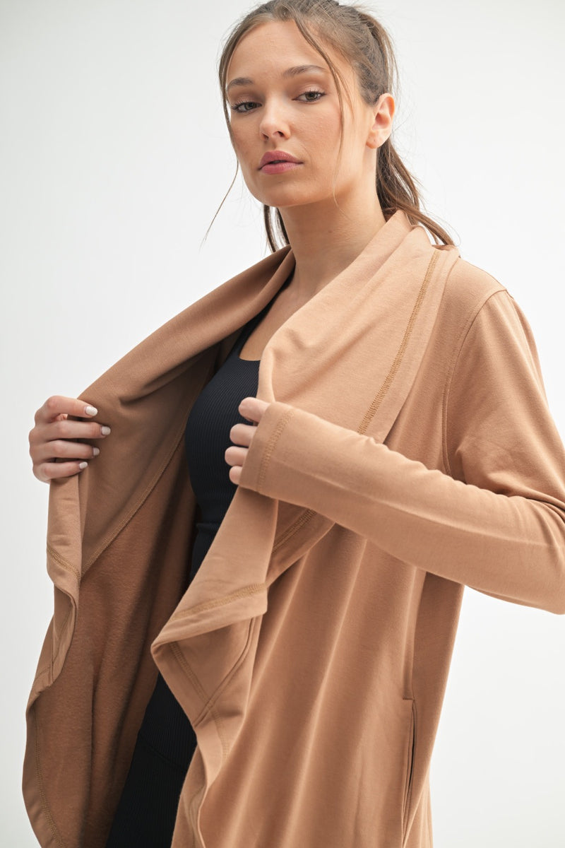 Cozy Traveling Cardigan - Mocha Mousse