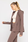 Curvy Jacquard Ribbed Hooded Jacket