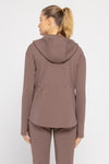 Curvy Jacquard Ribbed Hooded Jacket