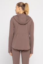 Curvy Jacquard Ribbed Hooded Jacket